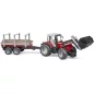 Preview: Bruder Massey Ferguson 7480 with Frontloader, timber trailer and 3 trunks