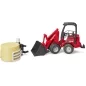 Preview: Bruder Schäffer Compact loader 2630 with bale gripper and 1 round bale