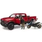 Preview: Bruder RAM 2500 Power Wagon with Ducati Desert Sled & driver