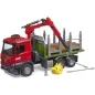 Mobile Preview: Bruder MB Arocs timber transport truck with loading crane, grapple and 3 logs