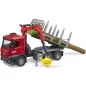Mobile Preview: Bruder MB Arocs timber transport truck with loading crane, grapple and 3 logs
