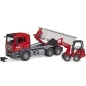 Mobile Preview: Bruder MAN TGS truck with roll-off container and Schäffer yard loader 2630