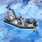 Mobile Preview: Bruder Bworld Polizei Schlauchboot mit Polizist, Taucher & Zubehör