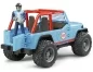 Mobile Preview: Bruder Jeep Cross Country Racer blau mit Rennfahrer
