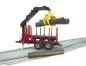 Preview: Bruder Forestry trailer with loading crane, 4 trunks and grab