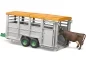 Mobile Preview: Bruder Livestock trailer with 1 cow