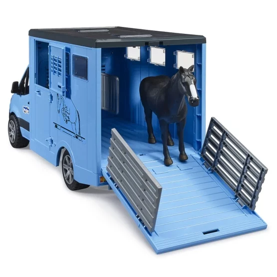 Bruder MB Sprinter animal transporter with 1 horse