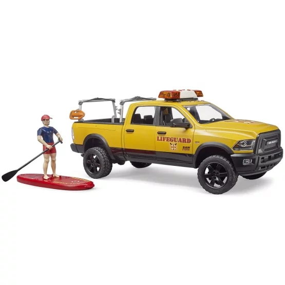 Bruder RAM 2500 power wagon lifeguard with figure, stand up paddle and light & sound module