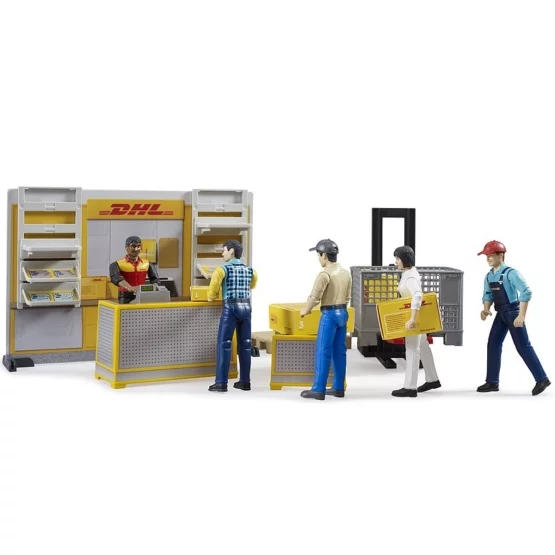 Bruder DHL parcel store with hand lift truck