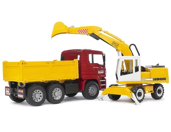 Bruder MAN TGA Construction truck with Liebherr Excavator