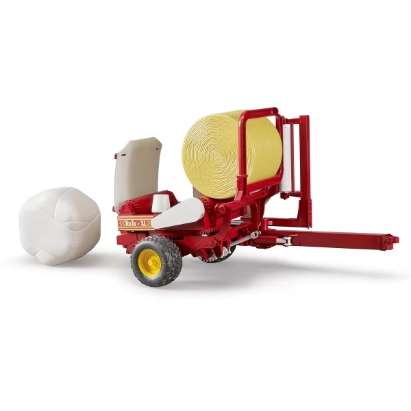 Bruder Bale wrapper with okery and black round bales