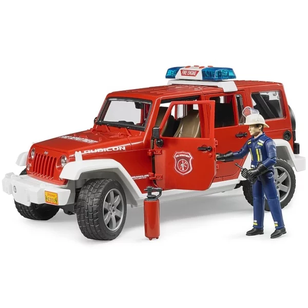 Bruder JEEP Wrangler Unlimited Rubicon Feuerwehrfahrzeug mit Feuerwehrmann