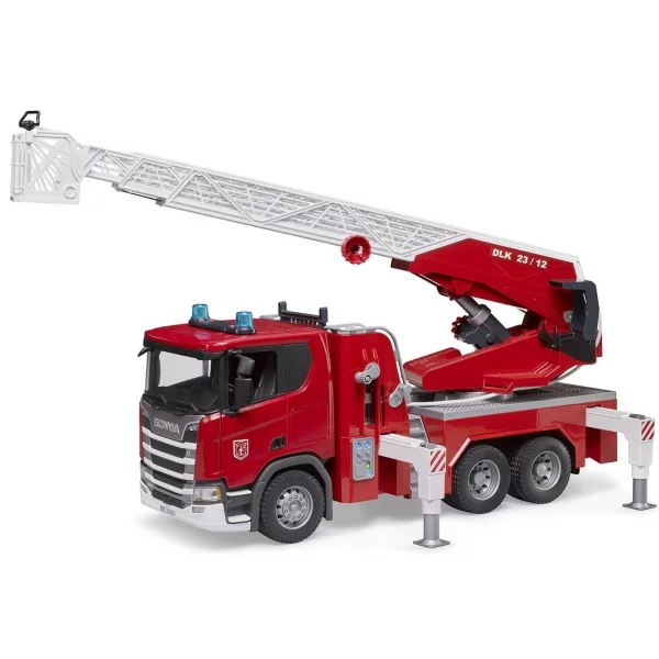 Bruder Scania Super 560R fire engine with turntable ladder, light and sound module