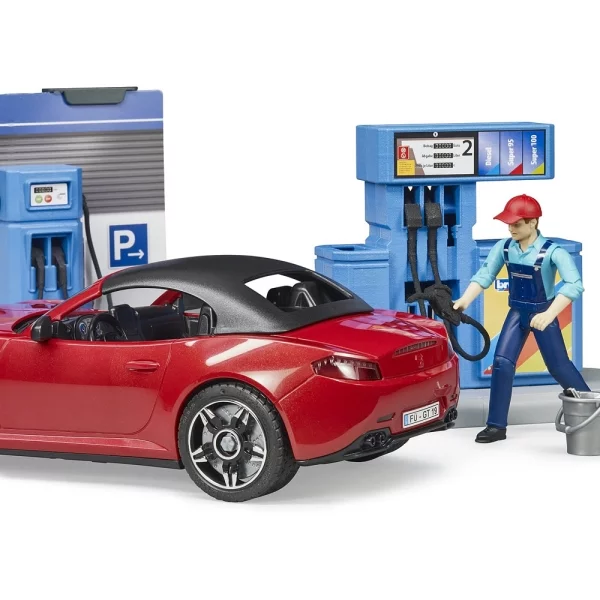 Bruder Bworld filling station with vehicle and carwash