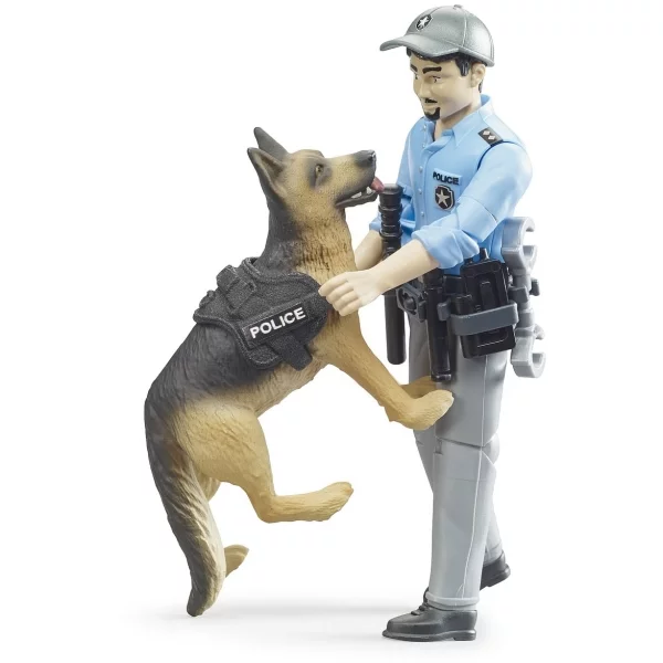 Bruder Bworld policeman with dog