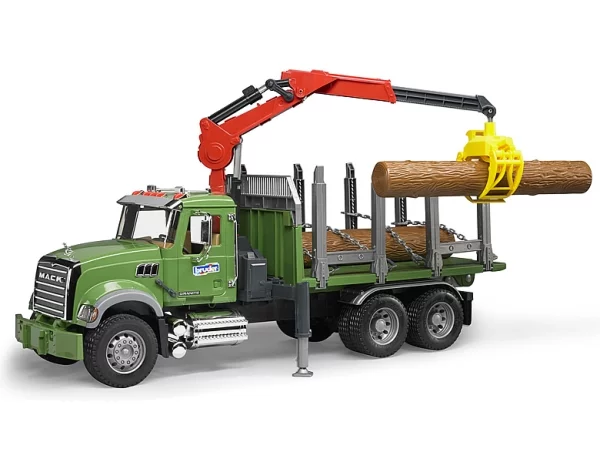 Bruder MACK Granite Holztransport-LKW mit 3 Baumstämmen