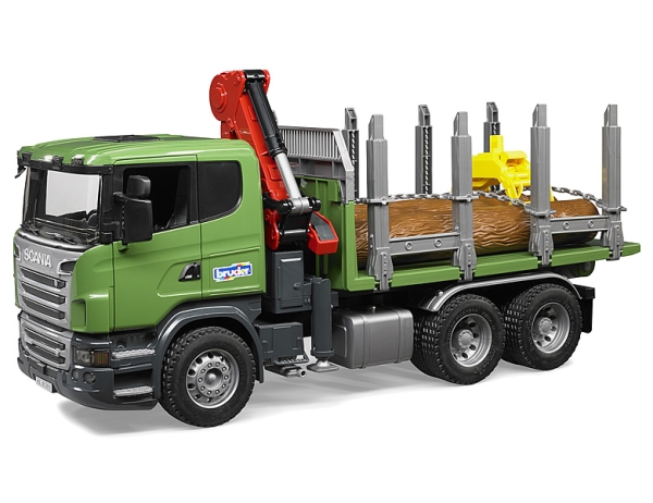 Bruder 03524 Scale 1:16 Scania R-Series Timber Tipper Truck Crane Grab Trunks